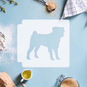 Pug Dog Body 783-D465 Stencil Silhouette