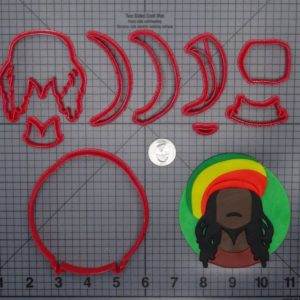 Rasta Dreads Man Head 266-F655 Cookie Cutter Set