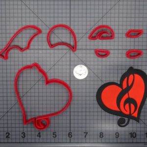 Treble Clef in Heart 266-F523 Cookie Cutter Set