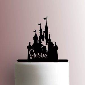 Custom Disney Castle Tinkerbell Cameo Name 225-A538 Cake Topper
