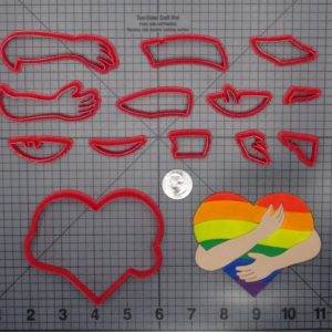 Rainbow Heart Hug 266-F853 Cookie Cutter Set