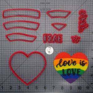 Rainbow Heart Love is Love 266-F856 Cookie Cutter Set