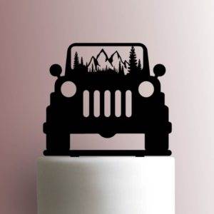 Jeep with Mountains 225-A593 Cake Topper