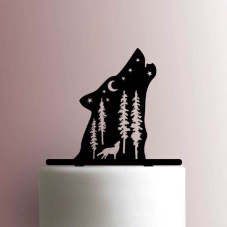 Wolf Howling 225-A737 Cake Topper