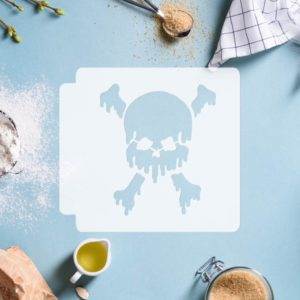 Skull with Crossbones Melting 783-F798 Stencil