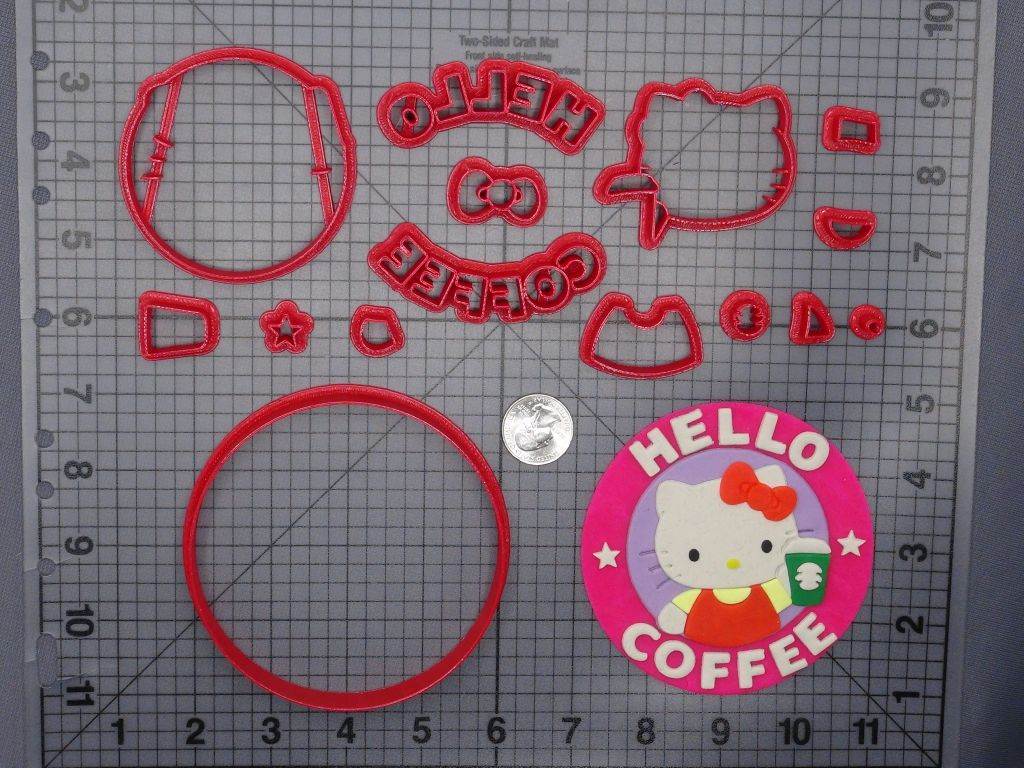 Hello Kitty Cupcake 100 Cookie Cutter and Acrylic Stamp