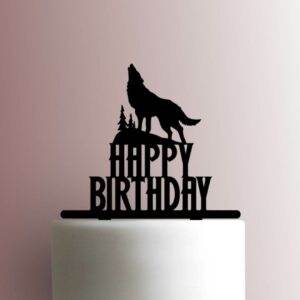 Wolf Howling Happy Birthday 225-A917 Cake Topper