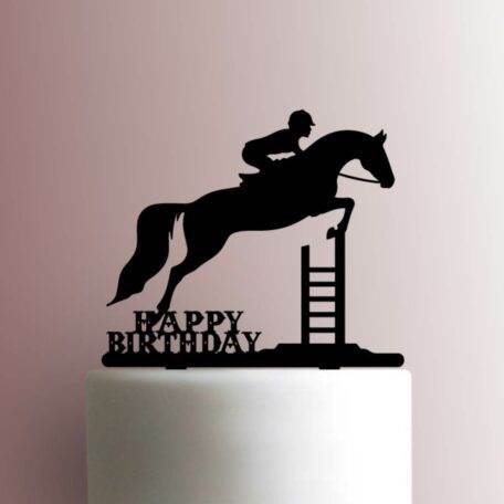 Equestrian Jumping Happy Birthday 225-A951 Cake Topper