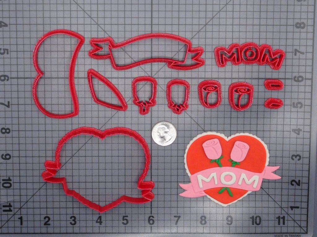 Mom Heart Tattoo Cookie Cutter | JB Cookie Cutters