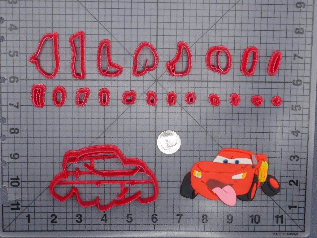 Cars - Lightning McQueen Cookie Fondant Cutter Set - Large Sizes