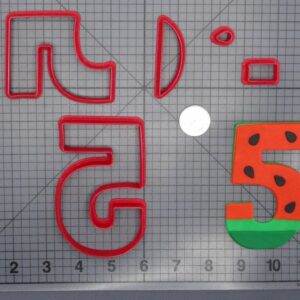 Watermelon Font Number Five 266-G973 Cookie Cutter Set