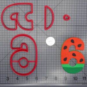 Watermelon Font Number Six 266-G974 Cookie Cutter Set