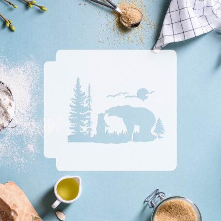 Bear Forest Scene 783-G458 Stencil