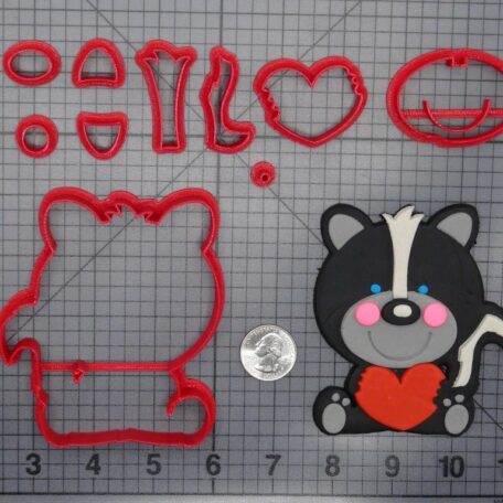 Skunk with Heart 266-E626 Cookie Cutter Set