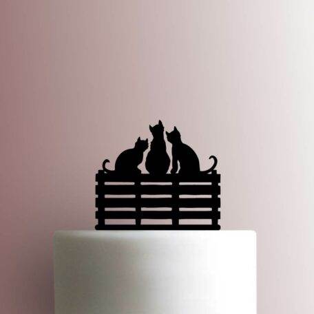 Cats on Fence 225-B167 Cake Topper