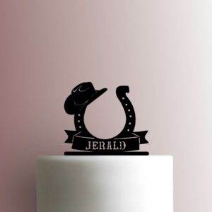 Custom Cowboy Horseshoe 225-B106 Cake Topper