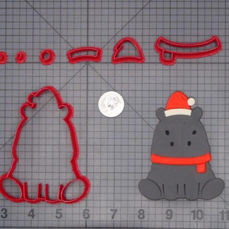 Christmas - Hippo with Santa Hat 266-H722 Cookie Cutter Set