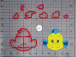 Disney Emoji - The Little Mermaid - Flounder Fish Body 266-H906 Cookie Cutter Set