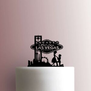 Engaged in Fabulous Las Vegas Afro Couple 225-B438 Cake Topper