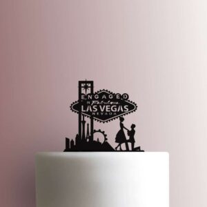 Engaged in Fabulous Las Vegas Couple 225-B441 Cake Topper