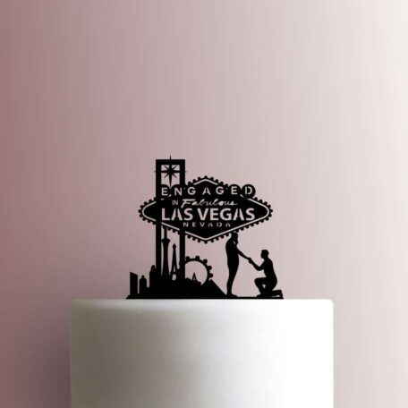Engaged in Fabulous Las Vegas Gay Couple 225-B439 Cake Topper