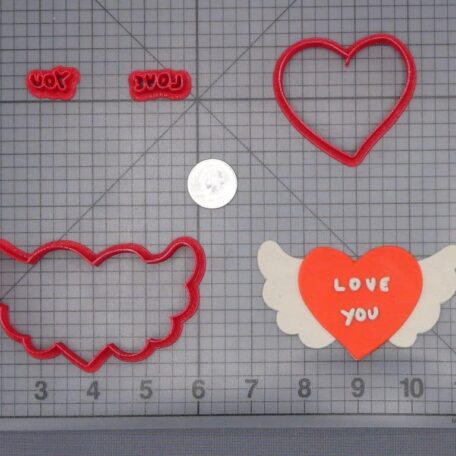 Heart with Wings Love You 266-I193 Cookie Cutter Set