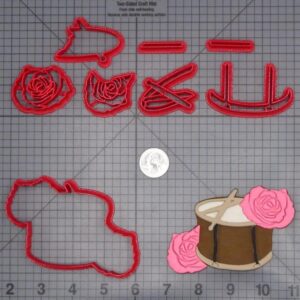 Drums with Roses 266-I148 Cookie Cutter Set