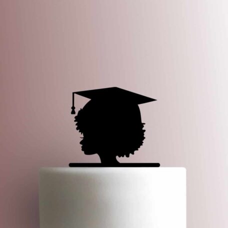 Graduation Afro Girl 225-B478 Cake Topper
