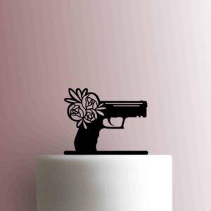 Gun with Flowers 225-B385 Cake Topper