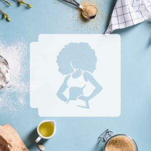 Fitness Afro Girl 783-H543 Stencil