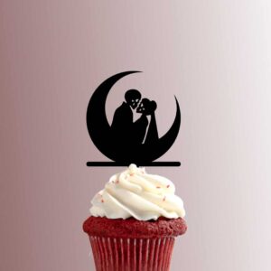 Skeleton Wedding Couple Moon 228-647 Cupcake Topper