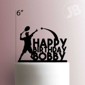Custom Tennis Happy Birthday Name 225-B620 Cake Topper