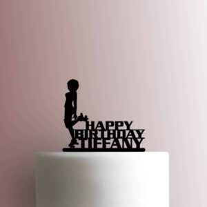 Custom Roller Skater Happy Birthday Name 225-B505 Cake Topper