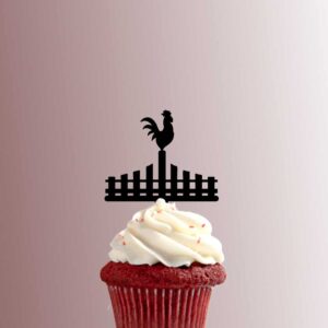Rooster on Fence 228-649 Cupcake Topper