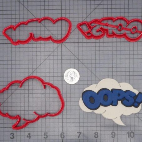 OOPS Action Word Bubble 266-I803 Cookie Cutter Set