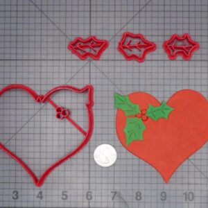 Christmas - Heart with Holly 266-J434 Cookie Cutter Set