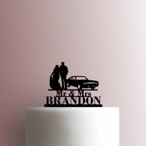 Custom Classic Muscle Car Wedding Name 225-B843 Cake Topper