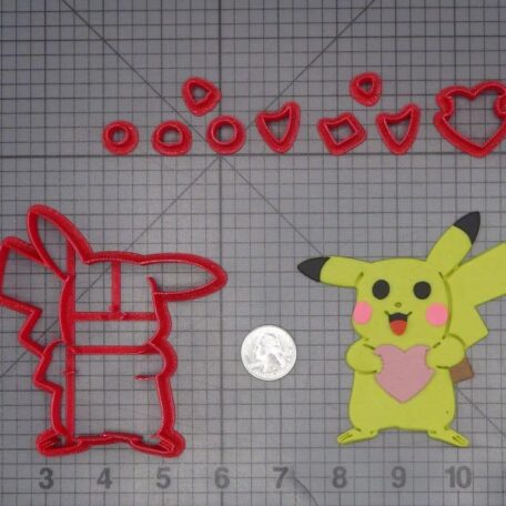 Pokemon - Pikachu with Heart 266-K109 Cookie Cutter Set