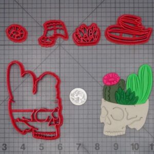 Skull with Cactus 266-K115 Cookie Cutter Set
