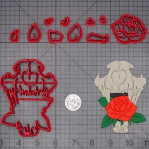 Skull with Rose 266-K396 Cookie Cutter Set