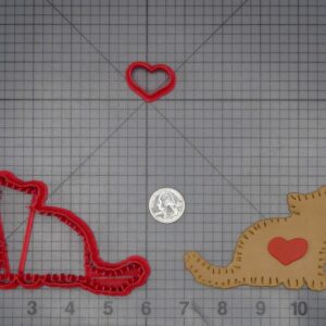 Cat Biscuit Heart 266-K626 Cookie Cutter Set