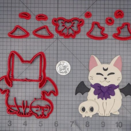 Halloween - Cat Bat with Skull 266-L096 Cookie Cutter Set
