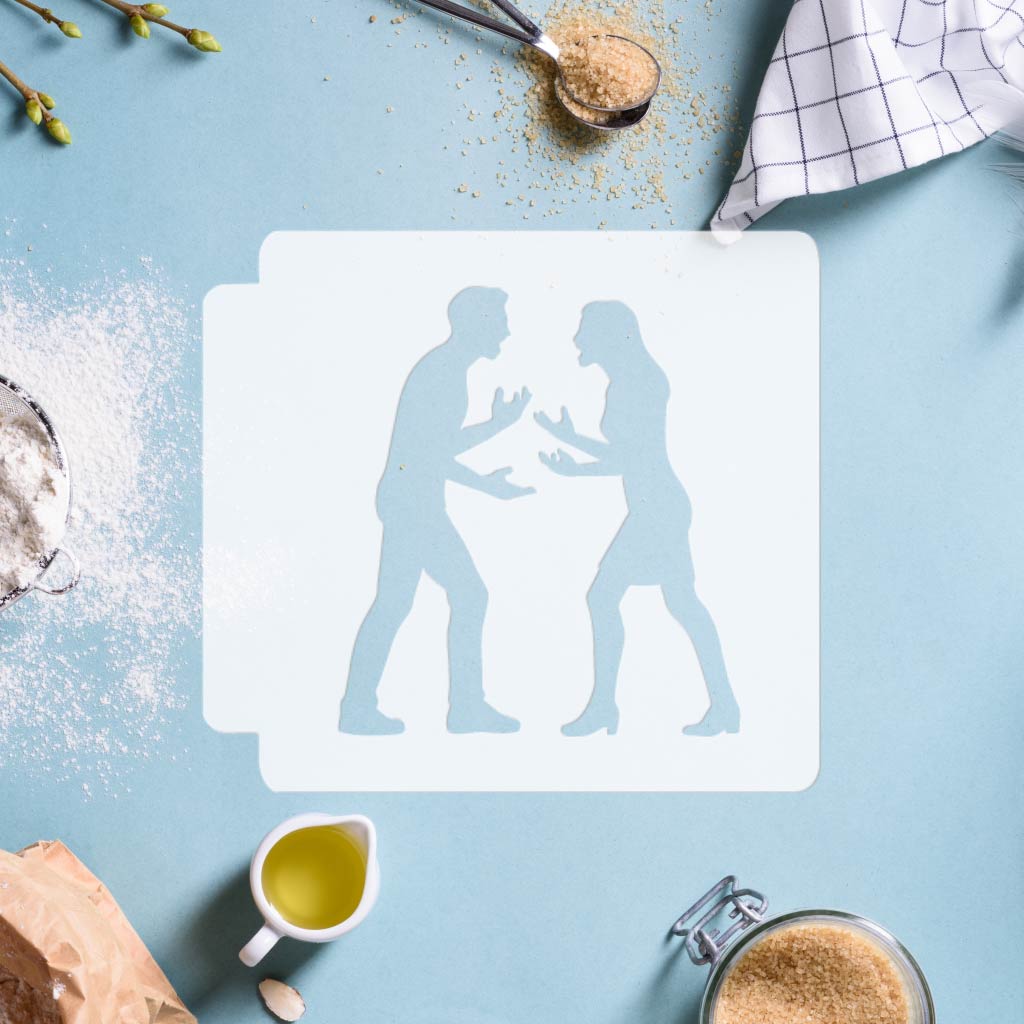 Couple Fighting 783-K532 Stencil