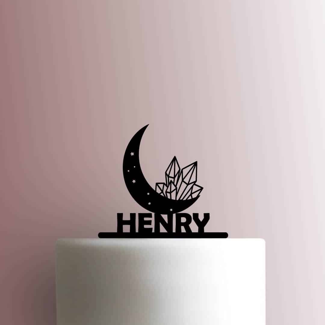Custom Moon with Crystals 225-C471 Cake Topper