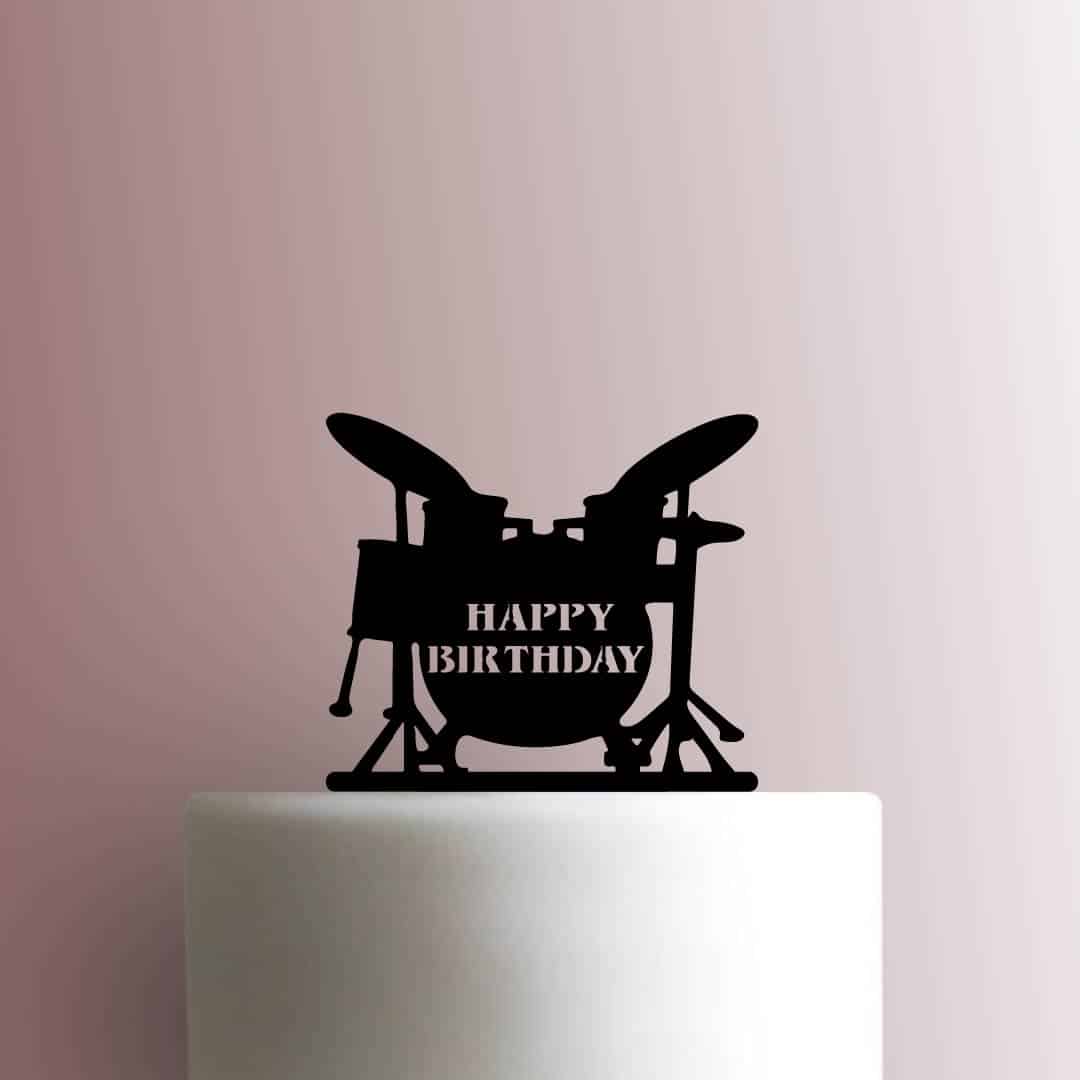 Drums Happy Birthday 225-C526 Cake Topper
