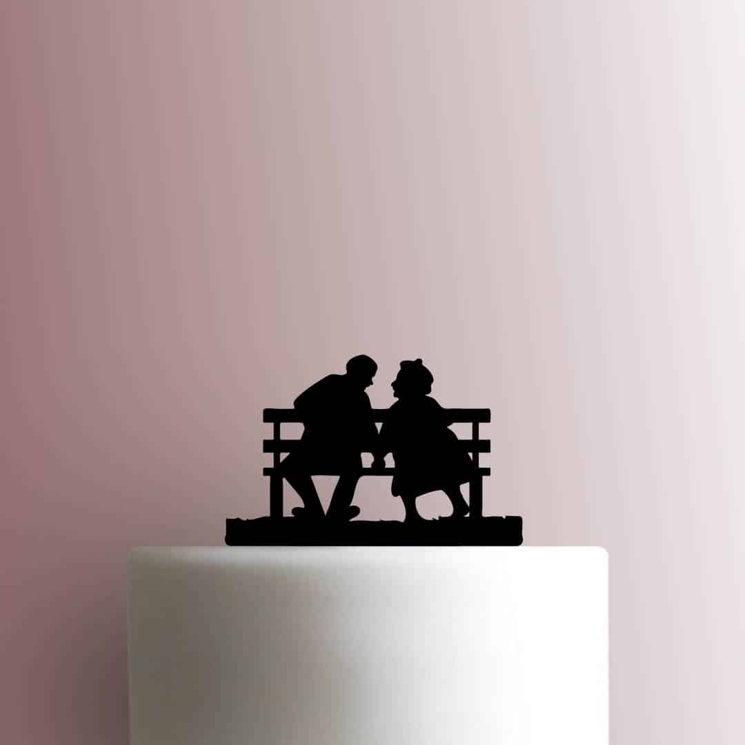 Grandparents On A Bench 225-C537 Cake Topper