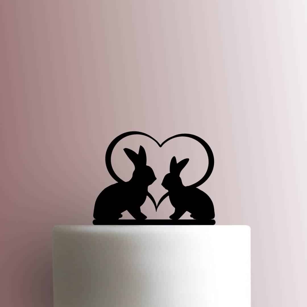 Bunnies with Heart 225-C550 Cake Topper