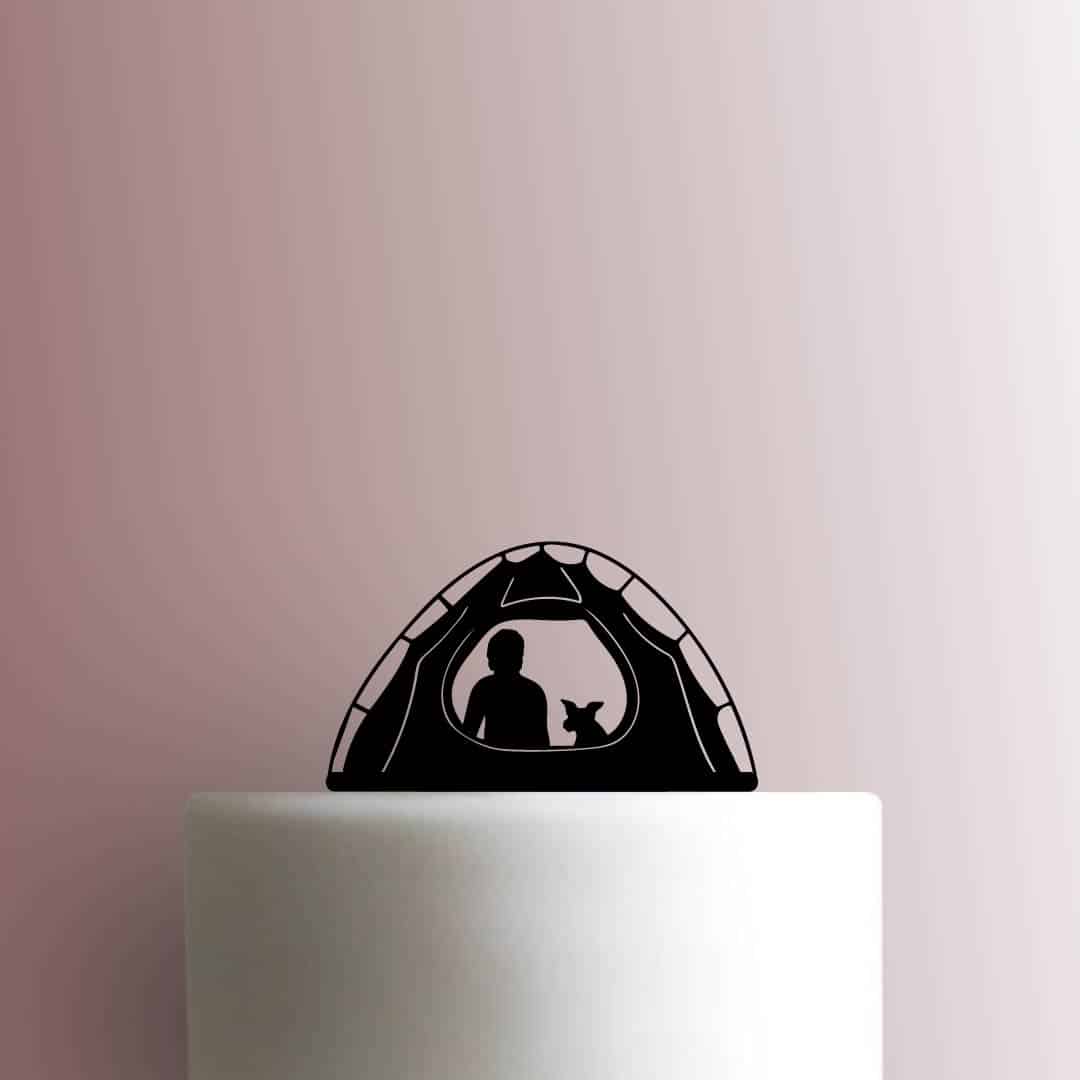Camping Tent with Dog 225-C575 Cake Topper