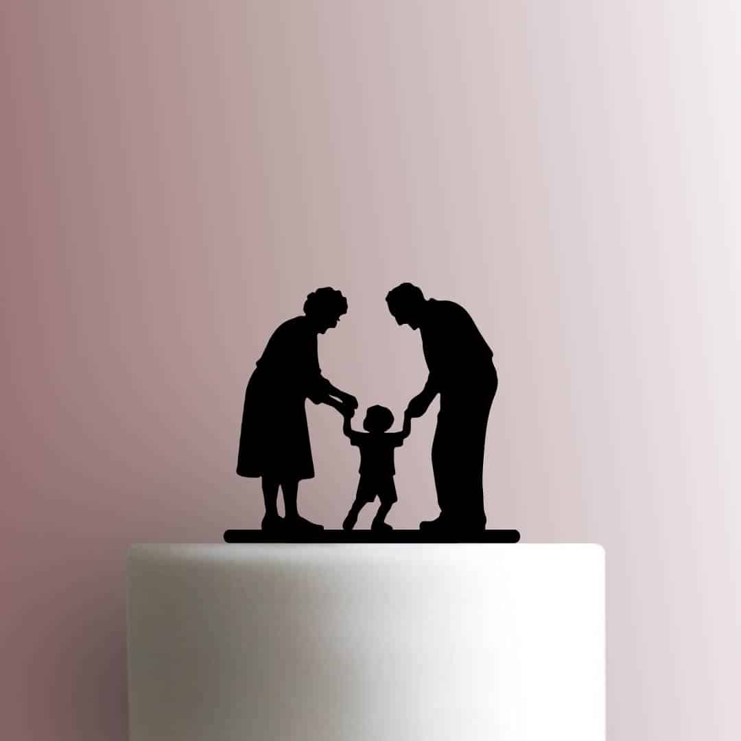 Grandparents with Grandkid 225-C543 Cake Topper